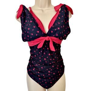 NEW Mazu Polka Dot Bow One Piece Pinup Swimsuit Retro 40's Vixen Feminine